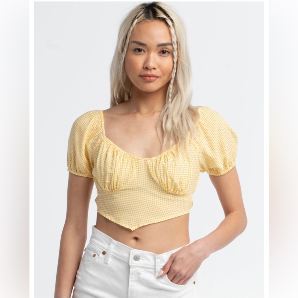 LIBERTY LOVE Gingham Tie Back Womens Top 💛